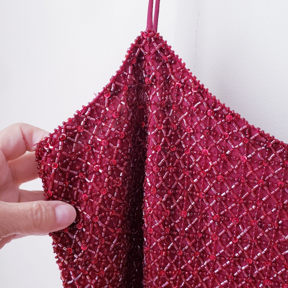 Ann Taylor Red Beaded Sequins Top - Picture 3 of 15